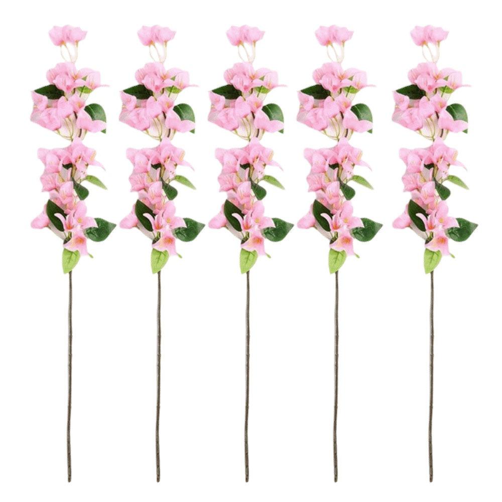5 Pièces Fleur en Soie Fleur Artificielle en Soie Fleur de Simulation en Plastique DIY Longue Tige Bougainvillier Artificiel Réaliste Décoration de Mariage