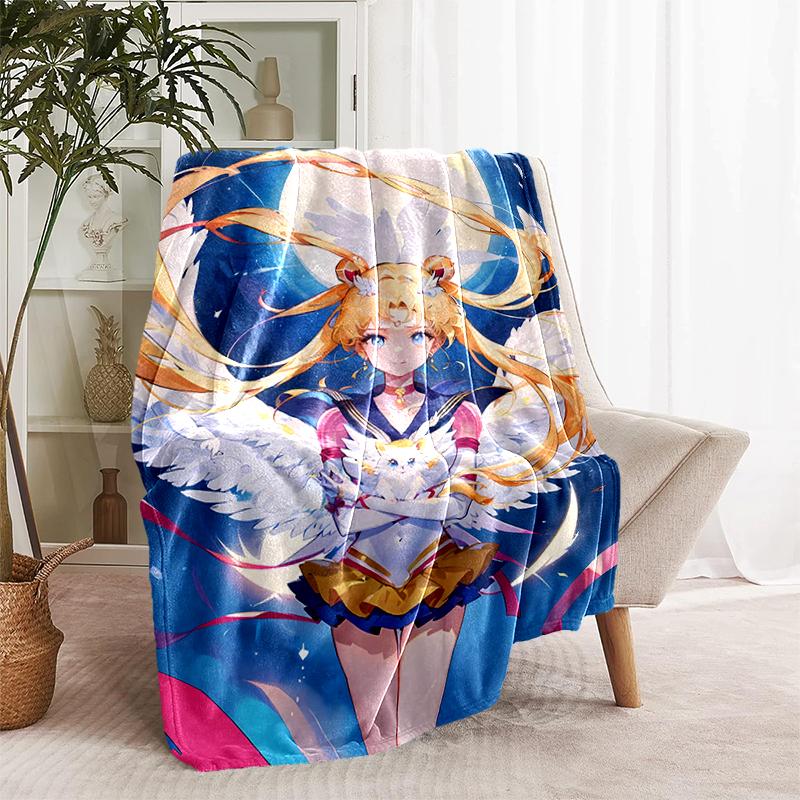1 Stück Decke Sailor Moon1 Druckdesign, Leichte Decke für Sofa, Bett - Weich & Warm, Geschenk für alle Jahreszeiten wie Weihnachten, Halloween