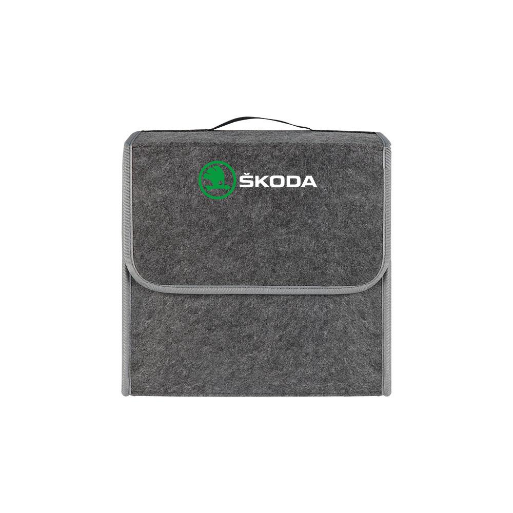 JOON9 Car Trunk Organizer Box Soft Felt Storage Bag Folding Stowing Tidying Accessories For Skoda Rapid Kodiaq Fabia Kamiq Octavia S