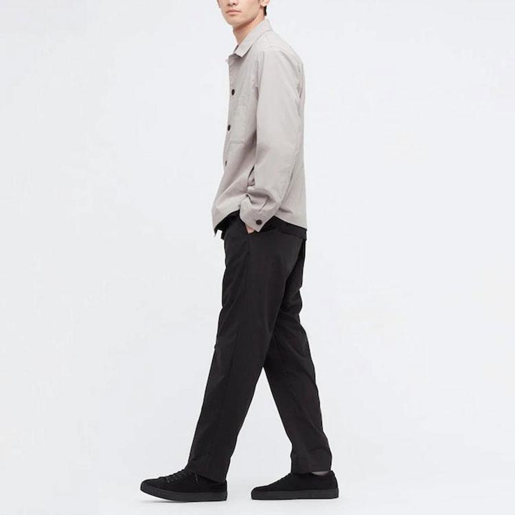 Uniqlo X Theory Collaboration Solid Color Straight Leg Casual Pants Autumn Men bottoms Black 444609-09