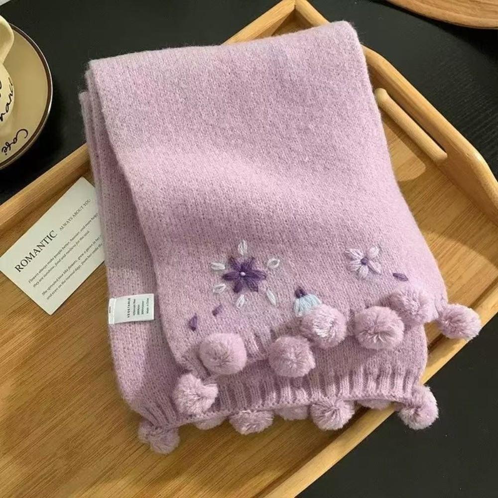 Polyester Winter Knitted Scarf 180cm x 12cm Thick Warm Neck Warmer  For Women