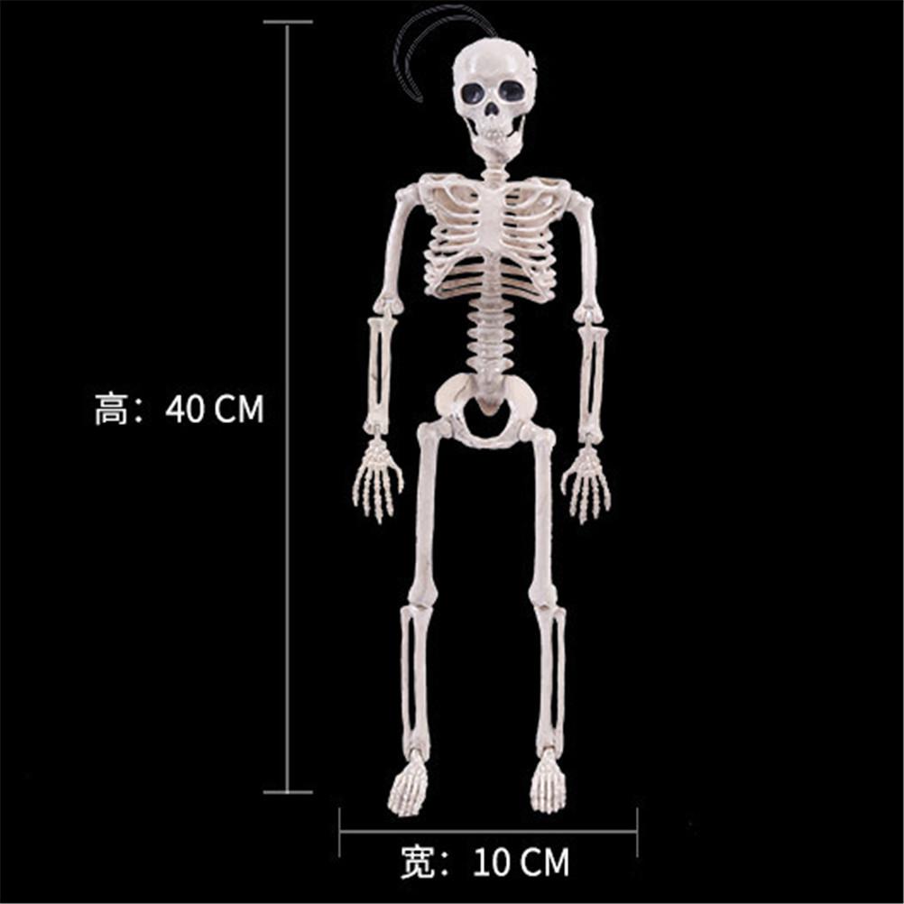 Decoración de Halloween con esqueleto articulado, hueso de hombre aterrador, decoración espeluznante para fiesta