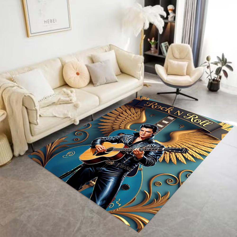 Elvis Presley Performance Floor Rug Office Rug Design for Entryway Game Room Living Rooms Kitchen Antislip Carpet Office Home Decor