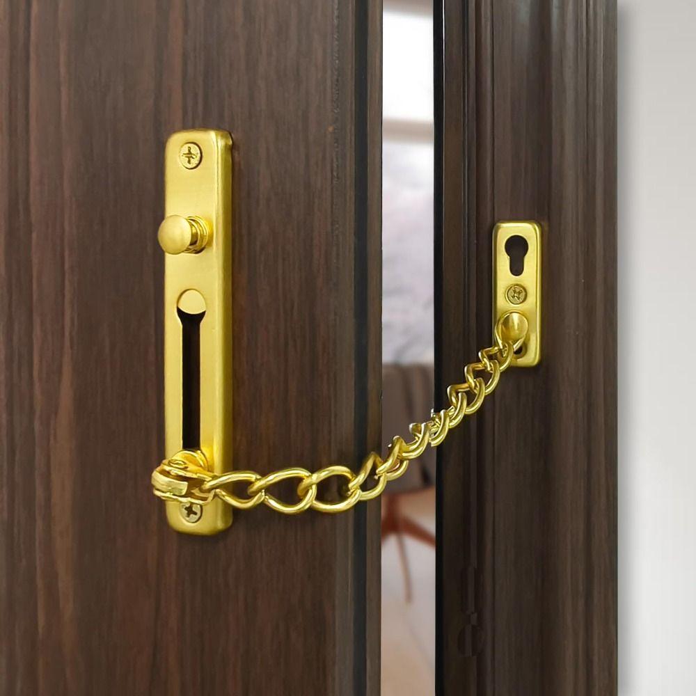 Bold Chain Door Chain Lock Guard Against Theft No-drill Anti Theft Press Lock Secure Stainless Steel Security Chain Lock Home