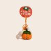 Handcrafted Crochet Persimmon Nut Keychain With Plush Material For Student Graduation Gift