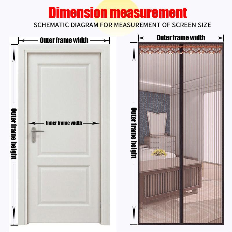 2027 HOT Velcro Magnetic Screen Door Net Anti Insect Mesh Fly Screen Mosquito Protection Net Magnet Curtains for Doors Windows Screen
