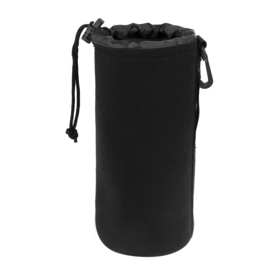 Neoprene Lens Bag DSLR Camera Lens Pouch Waterproof Shockproof Waist Bag Lens Holder Cylinder with Internal Fur Protection Camera Lens Storage Bag