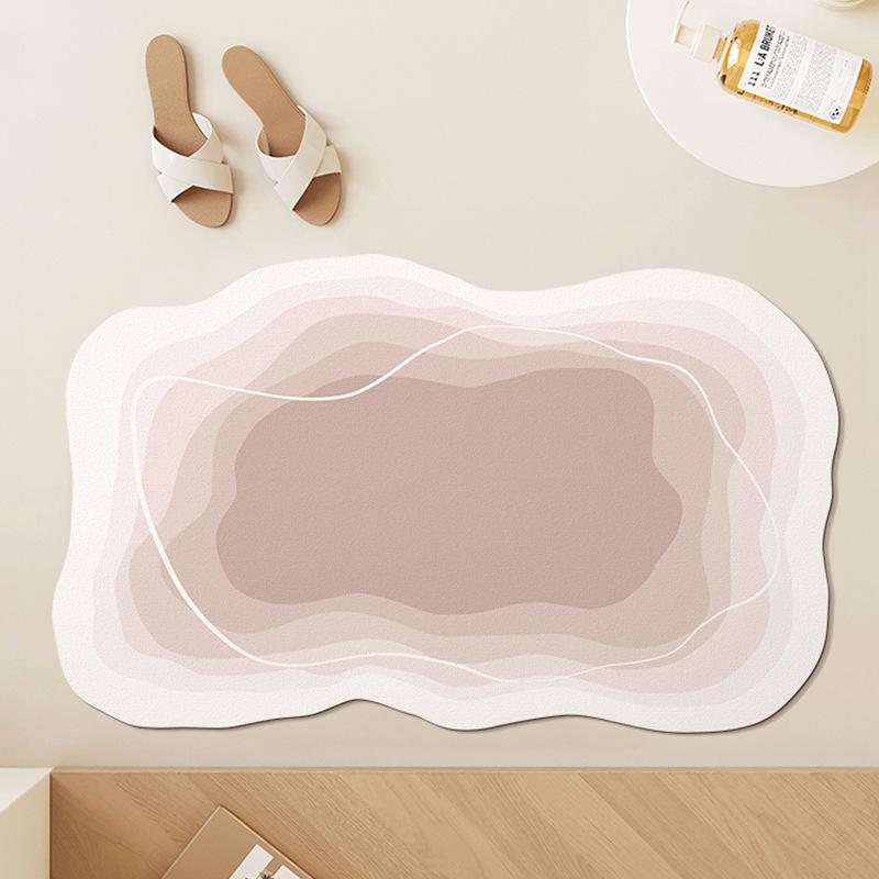 Bathroom Absorbent Diatom Mud Floor Mats Bathroom Irregular Dirt-resistant Non-slip Floor Mats Modern Minimalist Cuttable Floor Mats