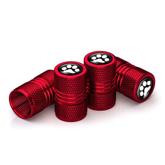 Couvercle de tige de Valve de pneu en alliage d'aluminium, 4 pièces, résistant à la Corrosion, anti-fuite, motif de patte de chien, chapeaux de Valve de pneu