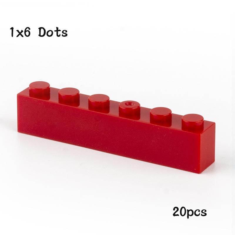 20Pcs MOC Parts 3009 Brick 1 X 6 Compatible DIY Assmble Building Blocks Particle Kid Brain Puzzle Toy Birthdays Gift