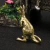 1 pièce Figurine Mini Kangourou Laiton Vintage Petite Statue Kangourou Sculpture Animalière Vintage Ornement Fengshui Pour Décoration Maison Bureau