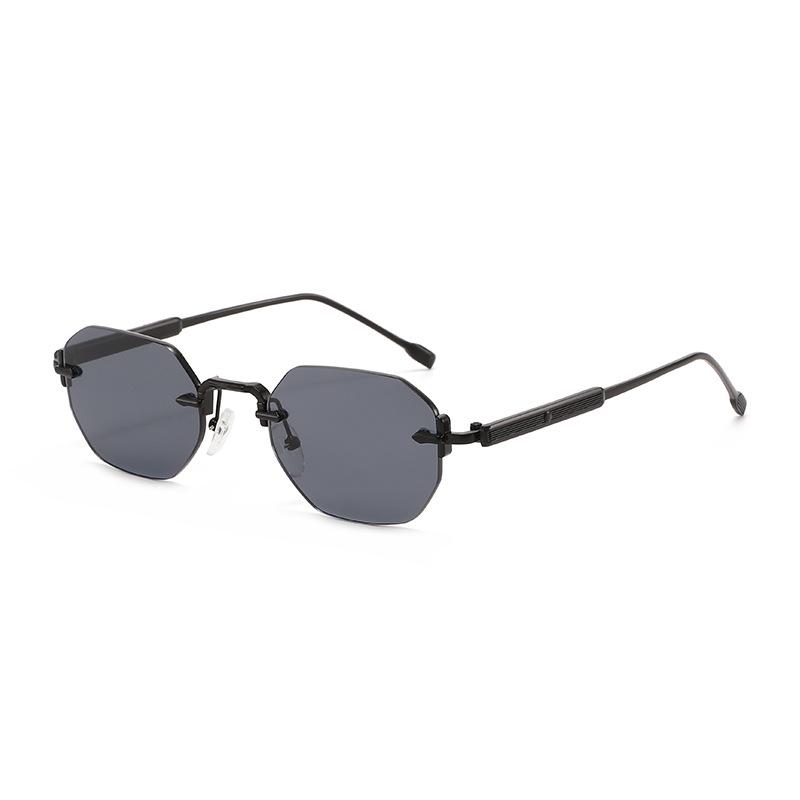 Sleek Rimless Cut-Edge Sunglasses - Stylish Women's Street Style & Sun Protection