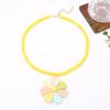 Fresh and sweet simple dopamine colored flower pendant beaded necklace summer vacation atmosphere women's models