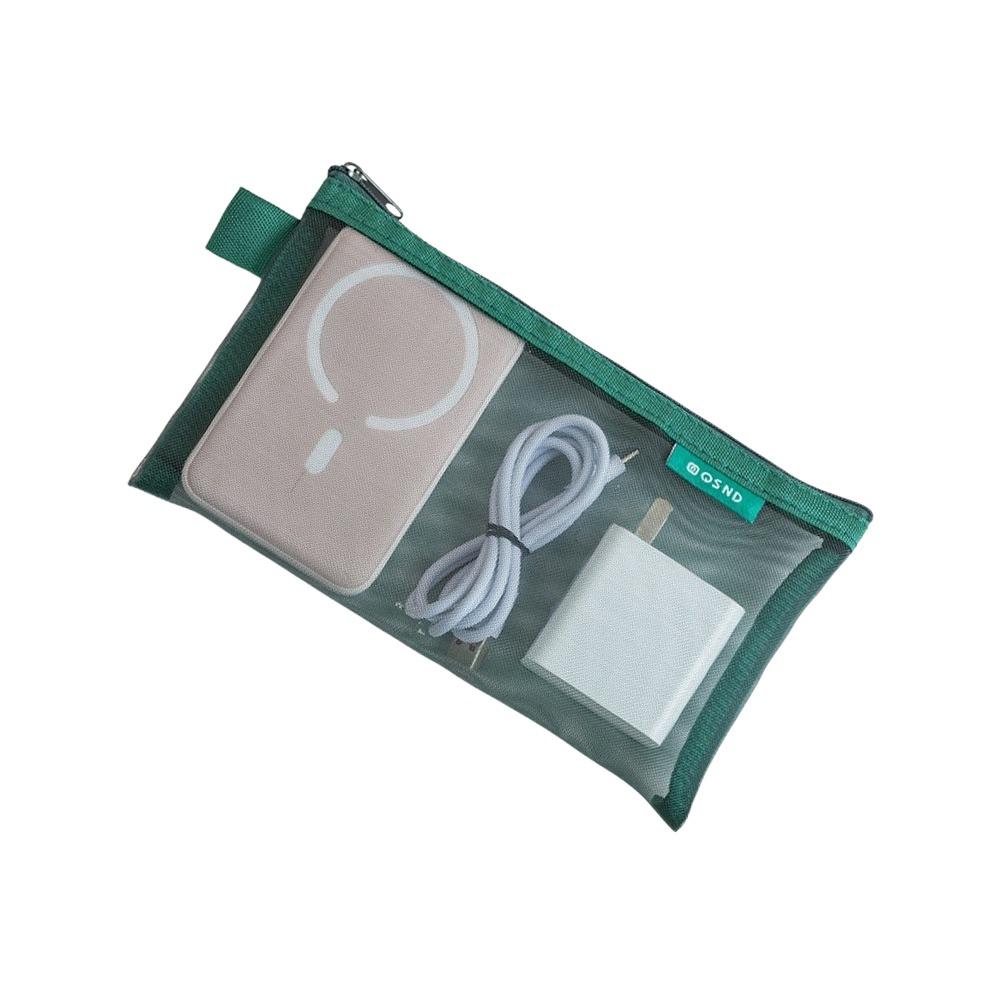 Nylon Transparent Storage Bag Breathable Lightweight Mesh Storage Pouch Square Charging Cables Storage Travel Storage
