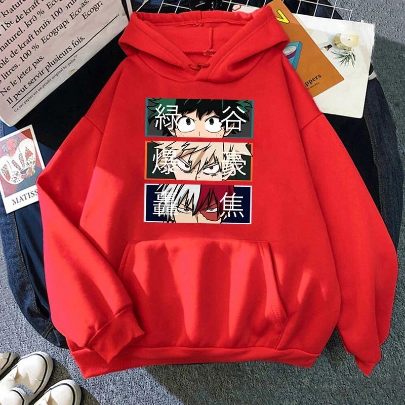 My Hero Academia Autumn and Winter Fashion Long Sleeve Anime Bakugo Katsuki Todoroki Shoto Men's Outdoor Sports Hoodie Women's