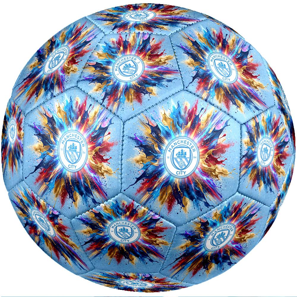 Manchester City Theme Soccer Ball Size 5 Soccer Ball Soft Touch Professional Training Football for Outdoor Sports