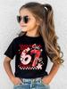 Valentine 67 Six Seven Meme Print T-Shirt 67 Number Round Neck Cute Casual Short Sleeve Comfortable T-Shirt Children's Clothing