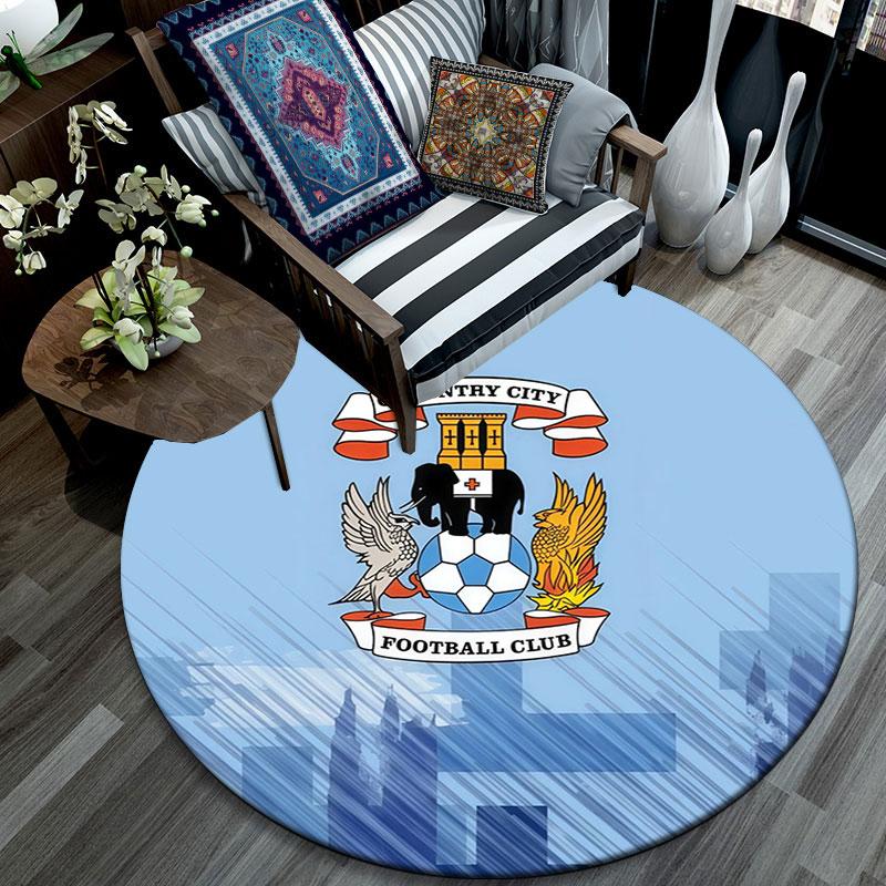 Coventry City pattern round rug,Carpet Rug for Living Room Bedroom Playroom ,Non-slip Floor Mat,Holiday Gifts and Birthday Gifts.