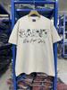 Summer 2025 Washed Mens Short Sleeves Tshirt Vintage Saint Letter Print Japanese Oversize Highquality Heavyweight Pure Cotton