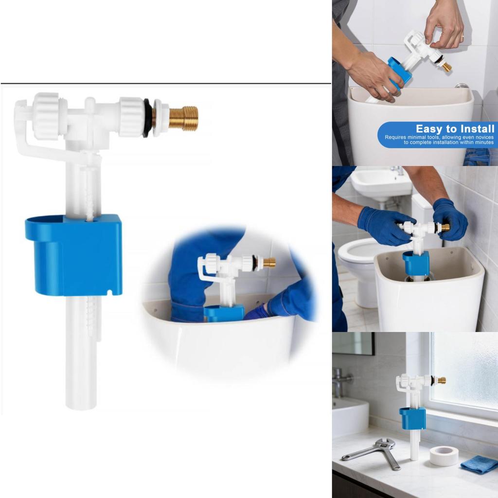 Side Inlet Toilet Cistern Fill Valve 1/2 Inch Brass Thread Air Gap Design Replacement Flush Fitting
