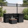 Vidaxl 5-Cz. Garden Lounge Set, Cushions, Black PE Rattan