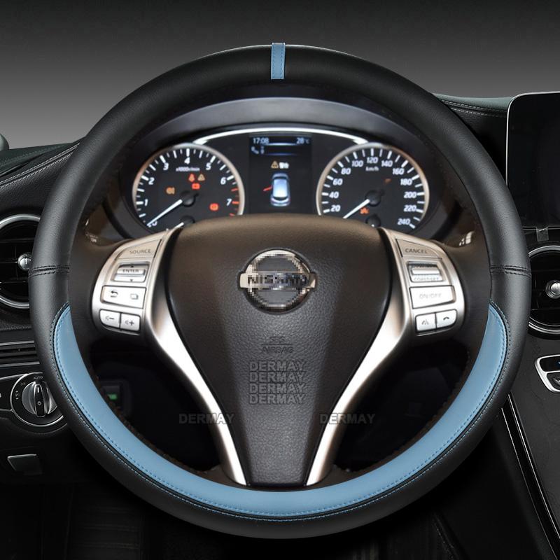 For Nissan Qashqai J10 J11 J12 2006~ Dualis Rogue Sport PU Leather Car Steering Wheel Cover Fast Shipping Auto Accessories