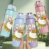 1PC Mama Goose Letter Art 750ml Color Plastic Sports Water Bottle Leakproof Flip Straw Lid Suitable for Sports Office Home Use