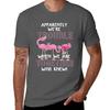 Apparently Were Trouble When We Are Together Flamingo Tee Shirt TShirt Trendy Casual Short Sleeve Shirt