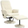 Massage Chair with Footstool, Ergonomic Chair with 10 Vibration Points, Faux Leather, 76 X 81 X 105 Cm, Cream White