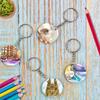 150Pcs/ Box Round Wooden Discs with Keychain Wood Tags with Hole Reminder Record Calendar Wood Chips DIY Crafts