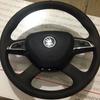 2025 New 42mm Aluminum Alloy Car Steering Wheel Emblem for Skoda Octavia Rapid Spaceback Superb Rapid Fabia Auto Interior Access