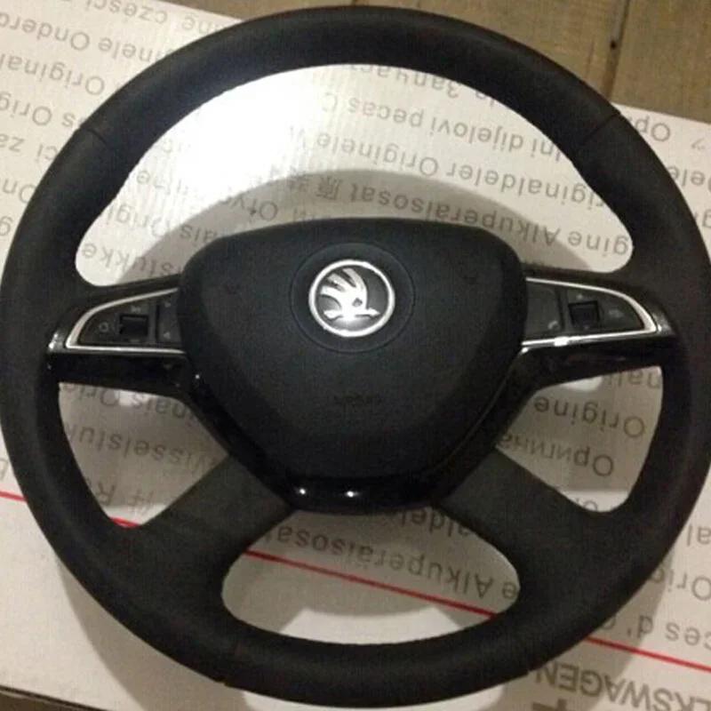 2025 New 42mm Aluminum Alloy Car Steering Wheel Emblem for Skoda Octavia Rapid Spaceback Superb Rapid Fabia Auto Interior Access