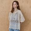 Ethnische Spitze Puffärmel Bluse Ze06qb020nh