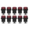 10Pcs 2 Position Rocker Toggle Switch On Off 30A AC 125V 250V for Boat with LED Light 4 Pins