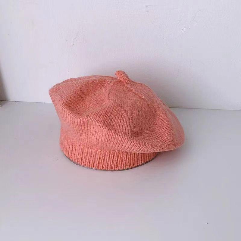 Čiapka Flower Baby Baret Zimná teplá pletená čiapka s čiapkou s čiapkou pre dojčatá Dievčatá kórejské batoľatá princezná Artist Jednofarebné maliarske čiapky