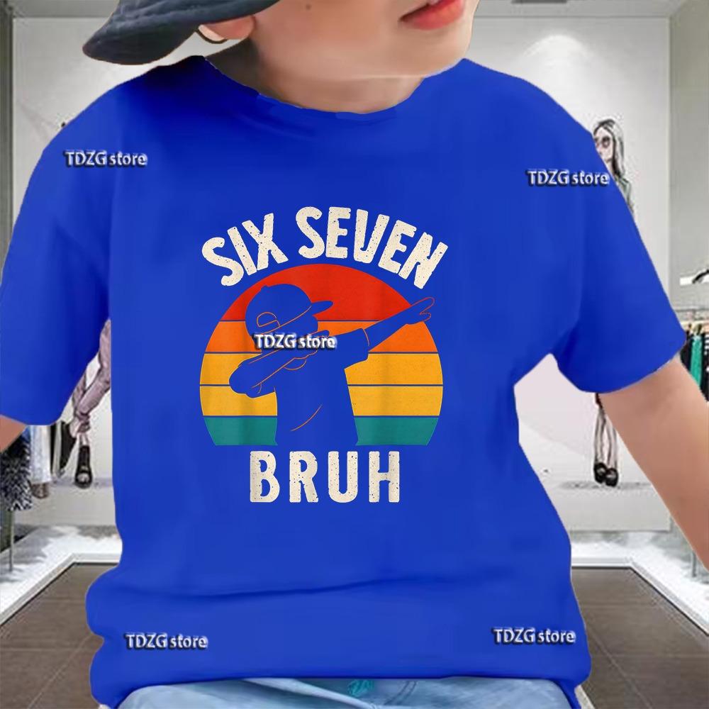 Summer Six Seven 67 Cool Print Children's Tshirt Short Sleeve  Cartoon Fashion Boys Tees Shirt Casual Harajuku Kid Clothes