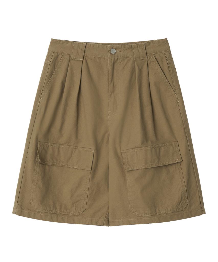 Nyuluki Vintage Cotton Cargo Shorts_Beige