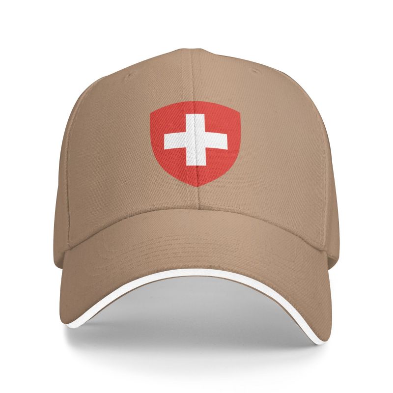 Cool Coat Of Arms Of Switzerland Baseballová čepice Unisex Women Personalizovaný nastavitelný dospělý táta klobouk Spring