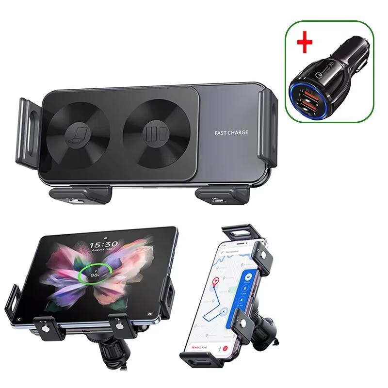 Car Wireless Charger Stand Car Phone Holder Mount 15W Fast Car Charging for iPhone Samsung Galaxy S23 S22 S21 Z Fold Flip 5 4 3