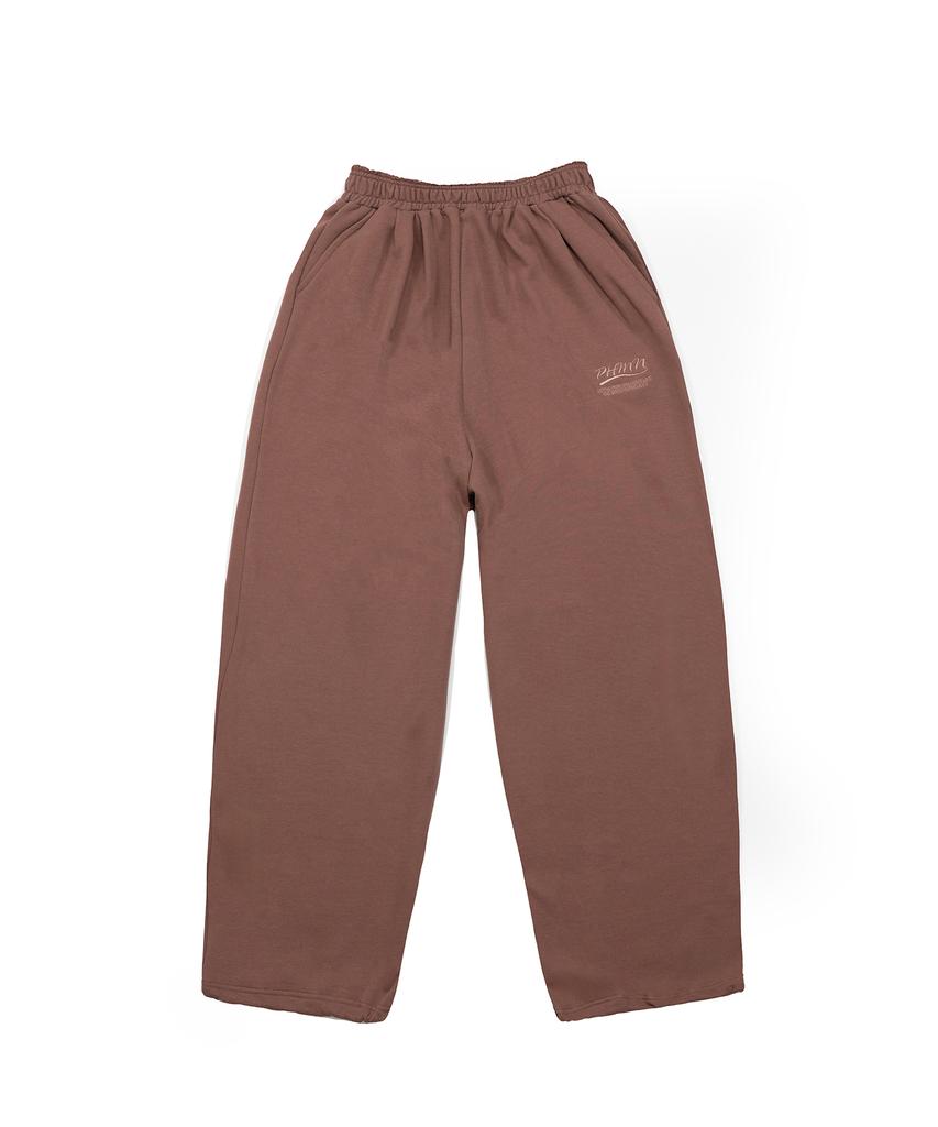 PHERMENON Pigment Oversized Wide String Jogger Pants - Mocha Brown