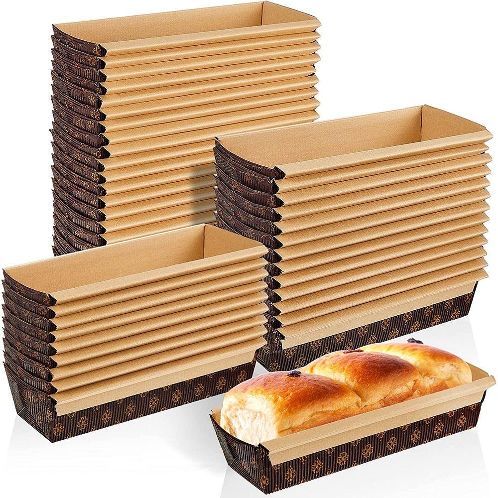 Bäckerei 25 Stück Backen Kraft Einweg-Papier Kastenbrotformen Kuchenform Brotbackform Toastbox