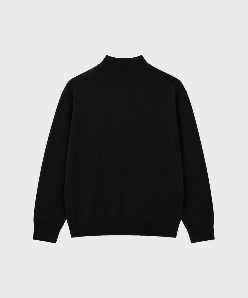 WORK ON BODY OFF Kor Semi-Overfit Mock Neck Knit [Black]
