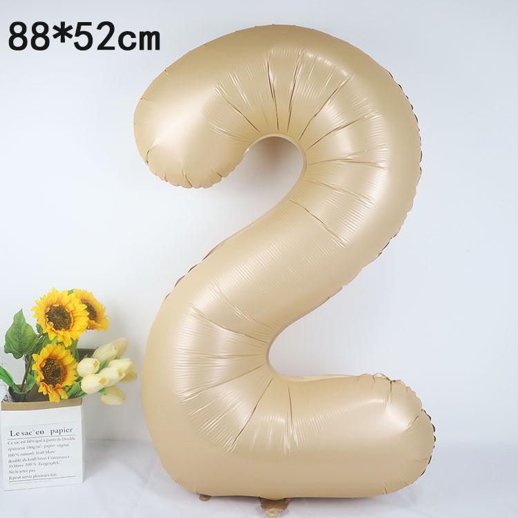 40-Inch American Caramel Cream Number Balloons - Birthday Party Decoration Slim Aluminum Foil Balloons