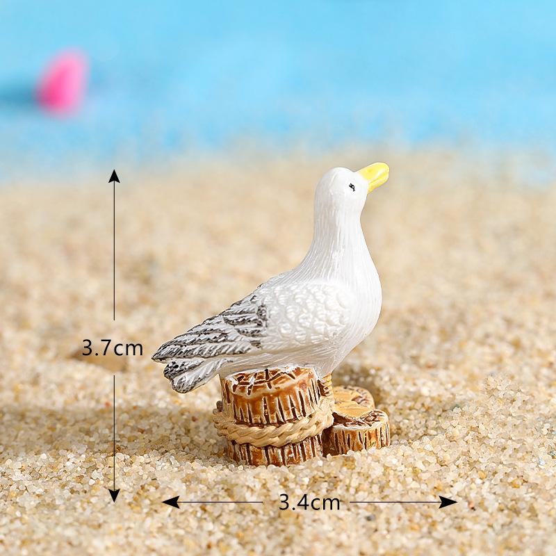 2pcs Seashore Series Mediterranean Style Ornaments Surfboard Seashells Seabirds Miniature Fairy Garden Microlandscape Home Decoration