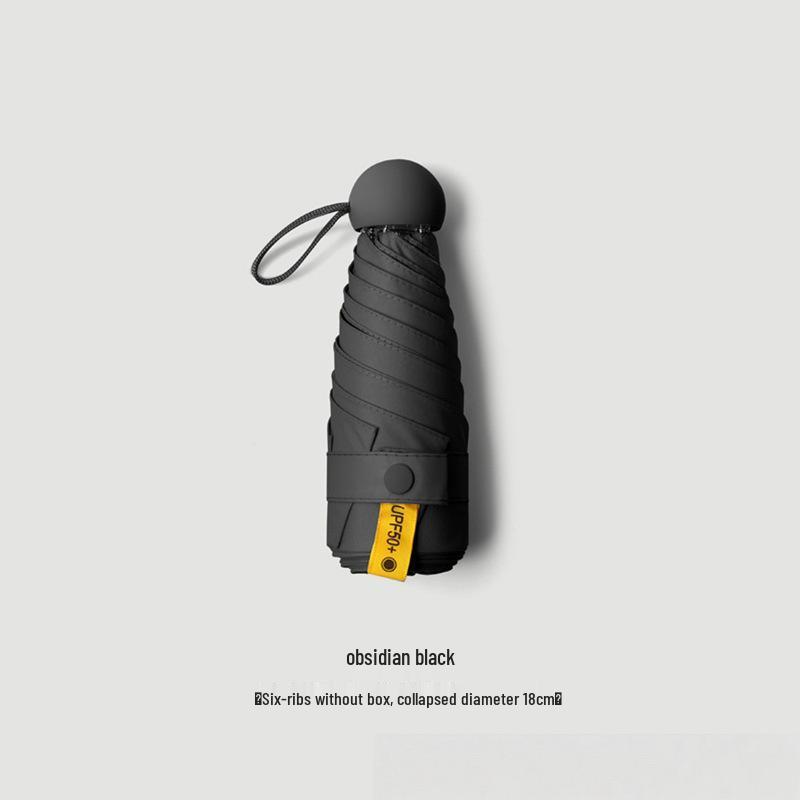 Compact 5-Fold Dual-Use Umbrella with UV Protection, Sunshade, and Pocket-Friendly Design