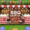 2D Flat BBQ Grill Steak Backdrop Summer Cookout Party Background Cloth