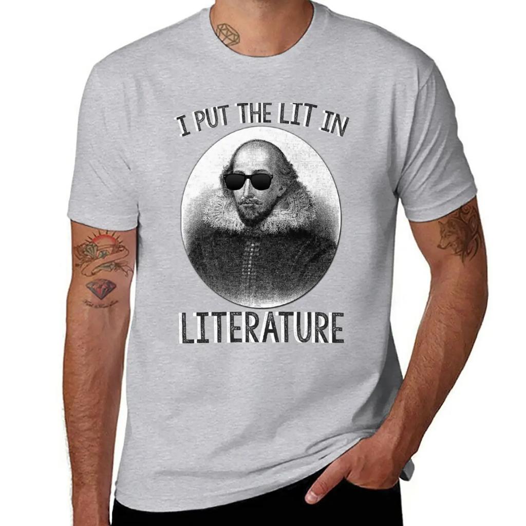 I Put The LIT In Literature. T-Shirt Graphics Vintage Clothes Plain Men's Clothing