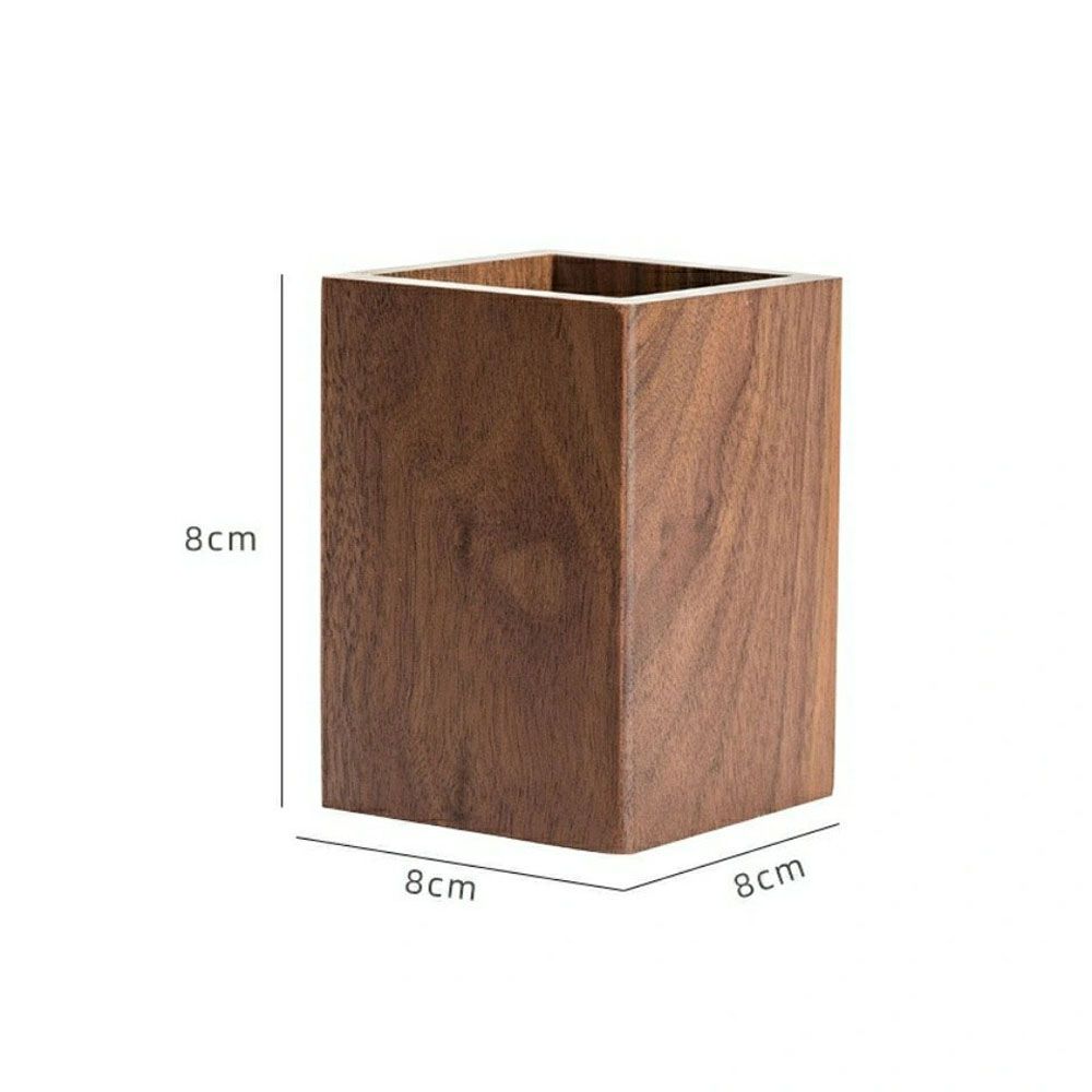 Geometrischer neuer Stifthalter aus Walnussholz für Schreibtisch, Schreibutensilien, Organizer, Kosmetikaufbewahrung aus Holz, Büro, Schulbedarf, Geschenk
