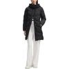 FILA Lifestyle White Logo Pattern Outdoor Casual Sports Zip-Up Hooded Warm Down Jacket Women Jacket Black F11W443903FBK
