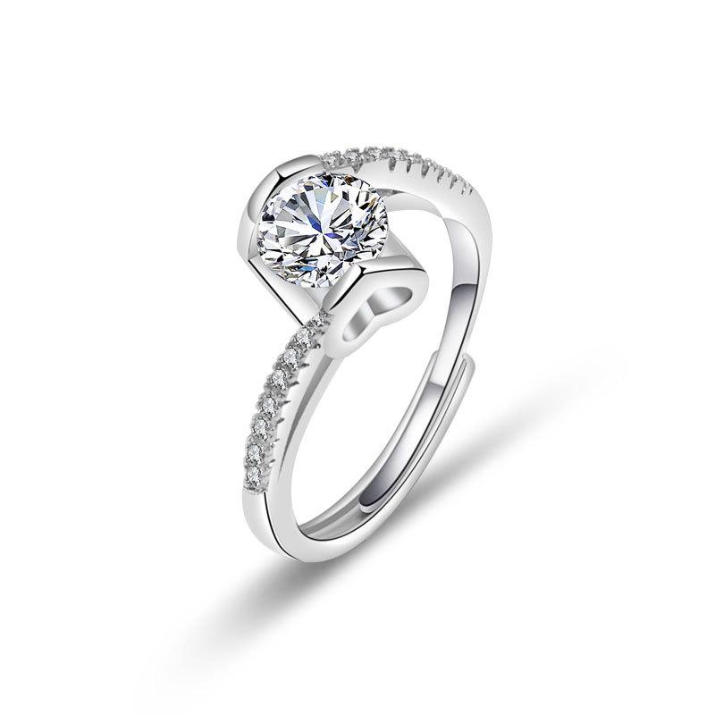 Hoogwaardige Verschillen met Gepersonaliseerde Glitters en Glitters Dames Klassieke Zespoot Damesring Open Einde Modetrends Ring Dames